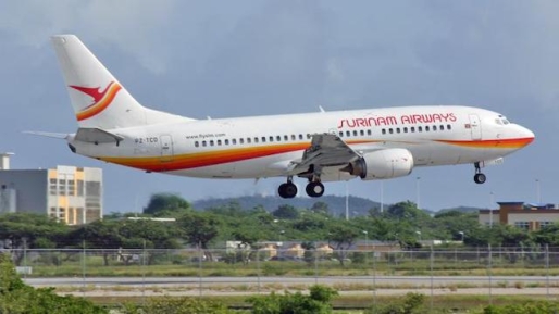 Een toestel van Surinam Airways. Foto: Reismedia Een toestel van Surinam Airways. Foto: Reismedia